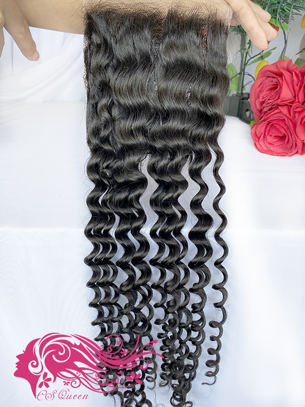 Csqueen Raw Bounce Curly Raw hair 5*5 HD Lace Closure 100% Unprocessed Hair - Click Image to Close